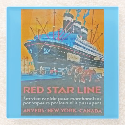 Vintage Red Star-Line Glasuntersetzer (Vorderseite)