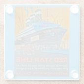 Vintage Red Star-Line Glasuntersetzer (Rückseite)