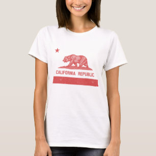 Vintage Red Star und Stripe Kalifornien T-Shirt