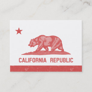 Vintage Red Star und Stripe Kalifornien Visitenkarte