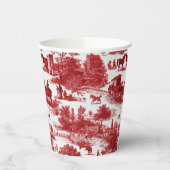 Vintage Red Toile Landscape (3) Pappbecher (Links)
