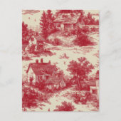 Vintage Red Toile Landscape (7) Postkarte (Vorderseite)