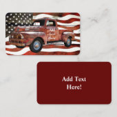 Vintage Red Truck American Flag Business Card Visitenkarte (Vorne/Hinten)