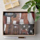 Vintage Red Truck American Flag Seidenpapier (Geschenk)