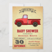 Vintage Red Truck Baby Dusche Einladung (Vorderseite)