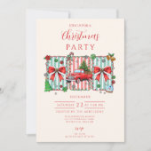 Vintage Red Truck Christmas Einladung (Vorderseite)