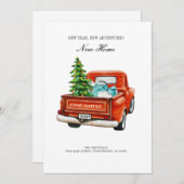 Vintage Red Truck Christmas Holiday Moving Ankündigung (Vorne/Hinten)