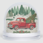 Vintage Red Truck Christmas Snow Globe Schneekugeln (Vorderseite)
