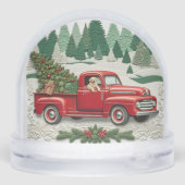 Vintage Red Truck Christmas Snow Globe Schneekugeln (Rückseite)