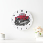 Vintage Red Truck Große Wanduhr (Zuhause)
