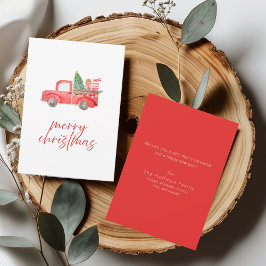 Vintage Red Truck Merry Christmas Holiday Card Einladung