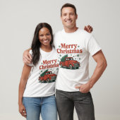 Vintage Red Truck Merry Christmas T-Shirt Holiday (Unisex)