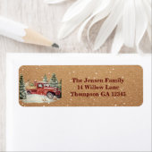 Vintage Red Truck Rücksendeadresse (Insitu)