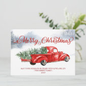 Vintage Red Truck Weihnachtskarte (Stehend Vorderseite)