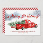 Vintage Red Truck Weihnachtskarte (Vorne/Hinten)