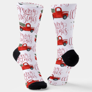Vintage Red Truck Weihnachtssocken Socken