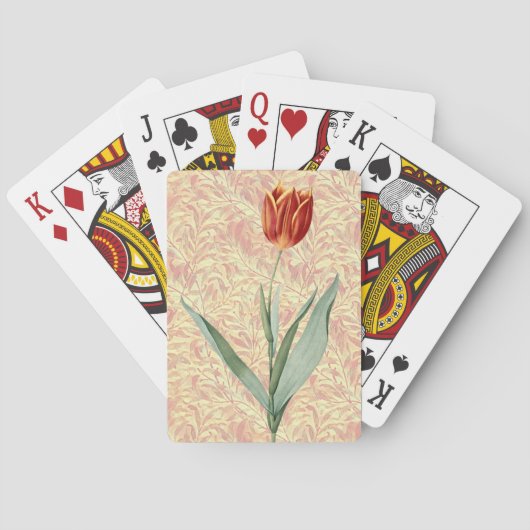 Vintage Red Tulip Blume Poker Cards Spielkarten (Rückseite)