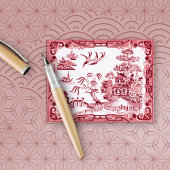 Vintage Red Willow Note Card Karte