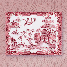 Vintage Red Willow Note Card Karte