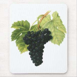 Vintage Red Wine Organic Grape Cluster, Food Fruit Mousepad