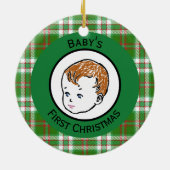 Vintage Redhead Baby's First Christmas Keramik Ornament (Hinten)
