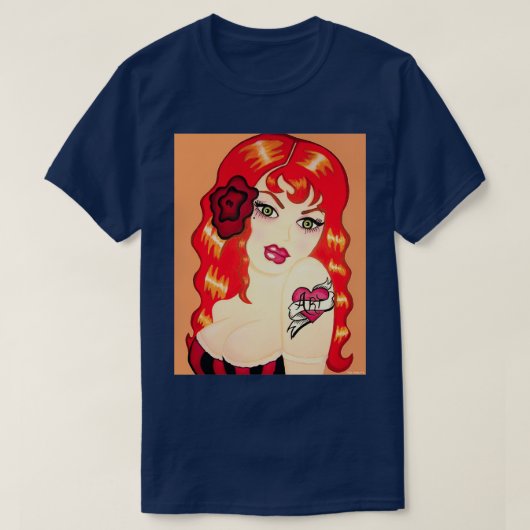 Vintage Redhead Tattoo T-Shirt (Design vorne)