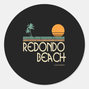 Vintage Redondo Beach Kalifornien Runder Aufkleber