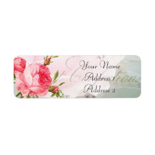 Vintage Redoute Rose Address Labels