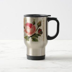 Vintage Redoute Rosen-Reise/Pendler-Tasse Reisebecher