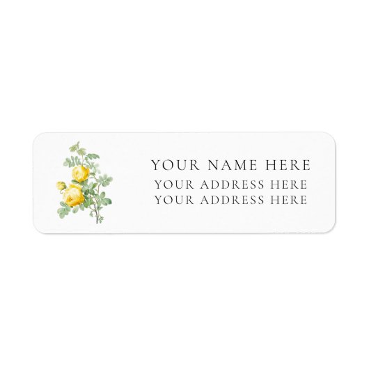 VINTAGE REDOUTÉ "YELLOW ROSE"-RÜCKSENDEADRESSE (Vorne)