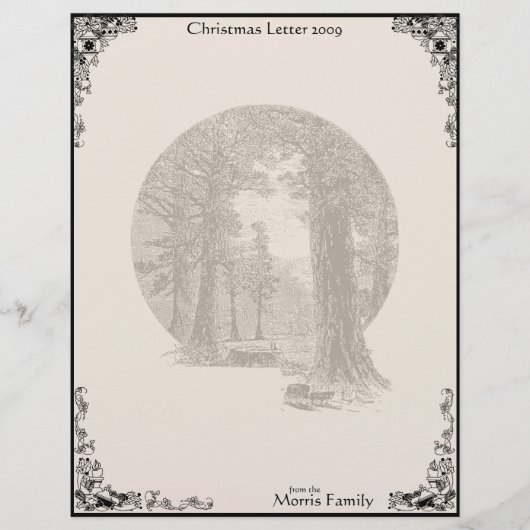Vintage Redwood Trees Christmas 2009 Letterhead (Vorderseite)