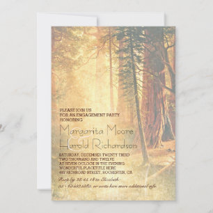 Vintage Redwood Trees Engagement Party einladen Einladung