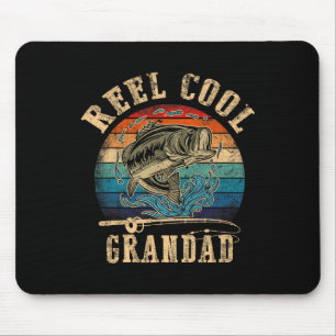 Vintage Reel Cool Opa Fisch Angel-Shirt Vatertag Mousepad