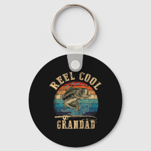 Vintage Reel Cool Opa Fisch Angelshirt Vatertag Schlüsselanhänger