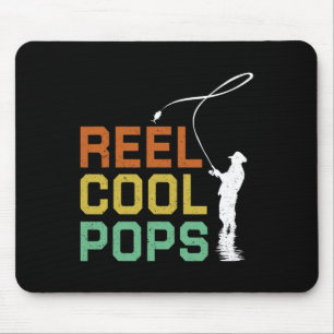 Vintage Reel Cool Pops Angeln Vatertag Fischer Mousepad