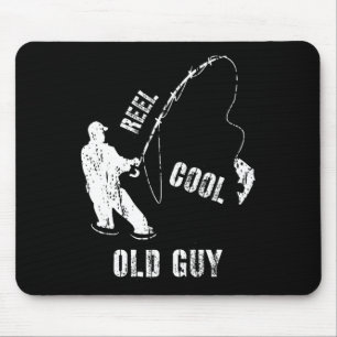 Vintage Reel Cooler Alter Mann Angelschnur Fischer Mousepad
