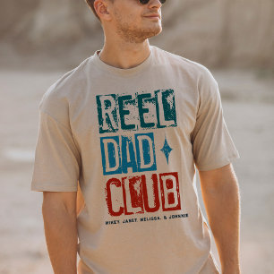 Vintage Reel Dad Club Familienangeln T-Shirt