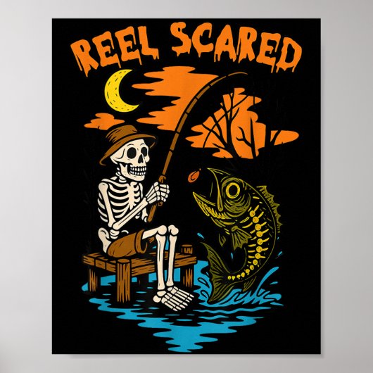 Vintage Reel Halloween Ed Fishing Skeleton Fisherm Poster (Vorne)