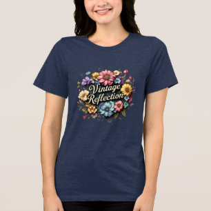 Vintage Reflektion Blumenart T - Shirt