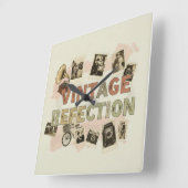 Vintage Reflektorhalterung Quadratische Wanduhr (Winkel)