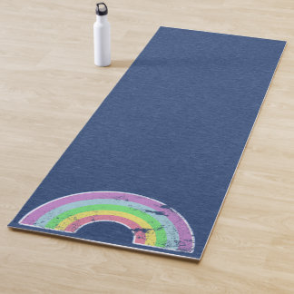 Vintage-Regenbogen auf Kunstdenim-Yogamatte Yogamatte