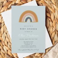 Vintage Regenbogen-Baby-Einladung