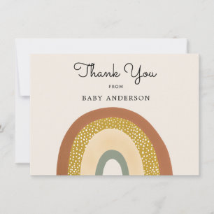 Vintage-Regenbogen-Baby-Shower-Dankeschön-Postkart