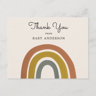 Vintage-Regenbogen-Baby-Shower-Dankeschön-Postkart Postkarte
