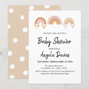 Vintage-Regenbogen-Baby-Shower-Einladung Einladung