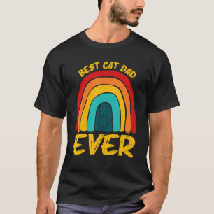 Vintage Regenbogen Bester Katzenvater Aller Zeiten T-Shirt