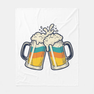 Vintage-Regenbogen-Bierkrug-Prost-Vektor-Shirt_1 Fleecedecke