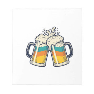 Vintage-Regenbogen-Bierkrug Prost Vektor-Shirt_1 Notizblock