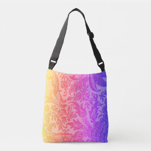 Vintage Regenbogen-Blumen-Botanik Tragetaschen Mit Langen Trägern