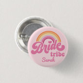 Vintage Regenbogen Braut Tribe Abzeichen Knopf Button (Vorne & Hinten)
